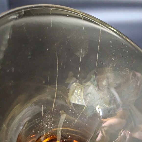 Viking Art Glass Epic Bowl 6" amber yellow lipped MCM vtg art deco - Picture 3 of 8